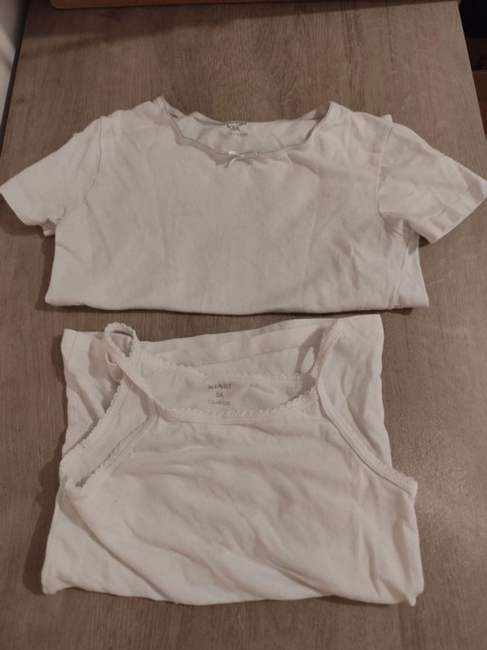 Lot de tee shirt débardeur blanc fille