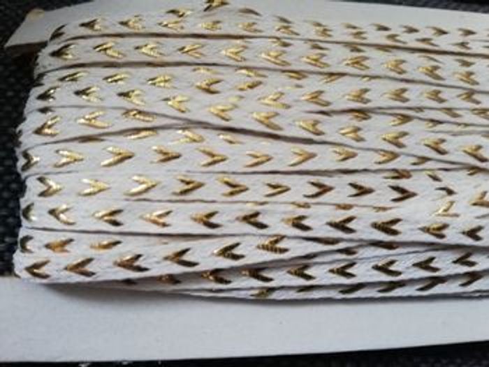 24m60 de ruban blanc et doré - photo numéro 2