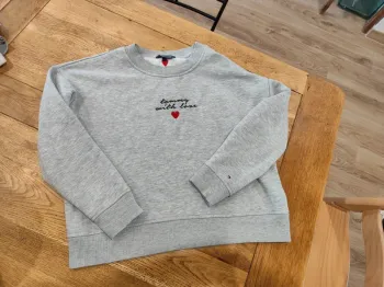 Sweat gris chiné Tommy taile M