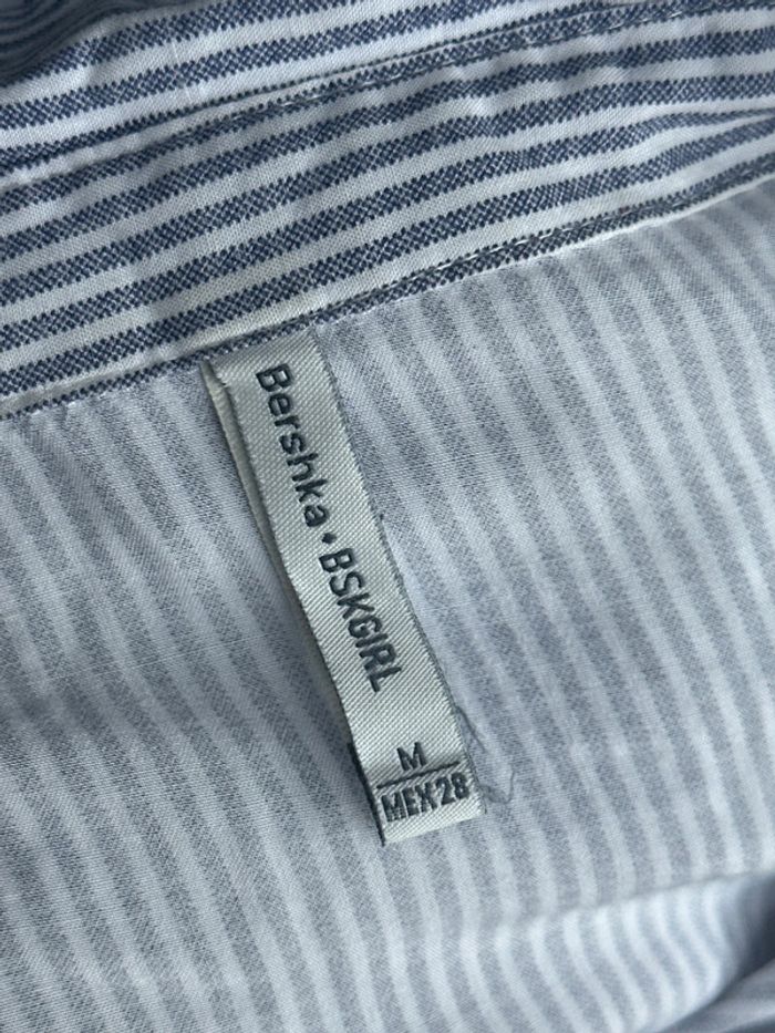 Chemise manches longues légère rayé grise blanche été Bershka 38/M - photo numéro 5