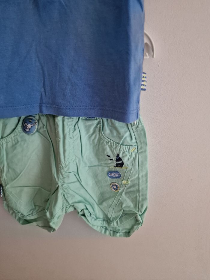 Ensemble short et t-shirt bébé garçon 6 mois sergent major - photo numéro 2