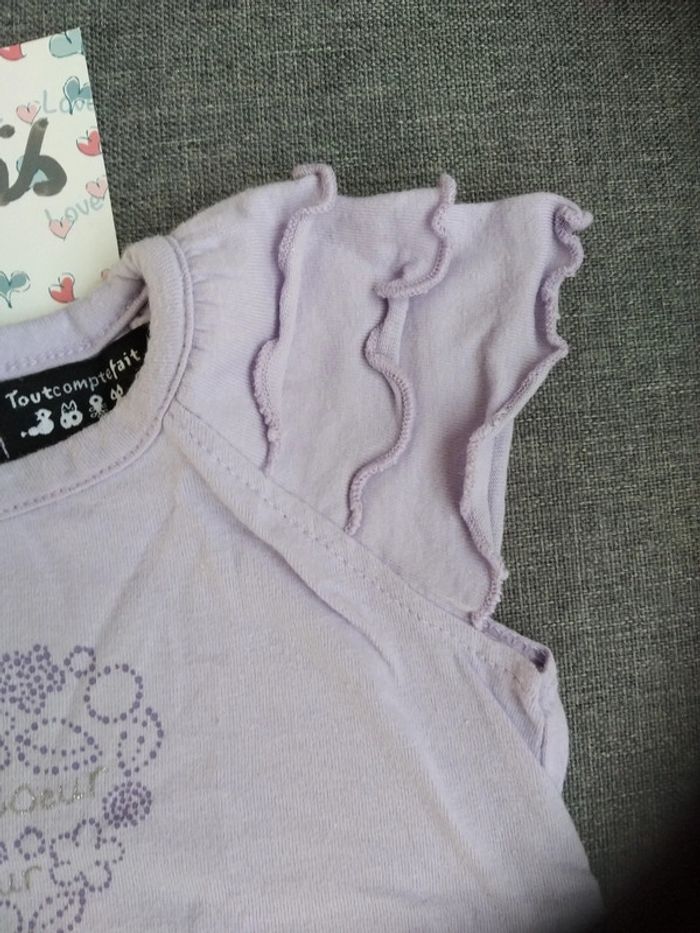 T shirt parme 6mois - photo numéro 3