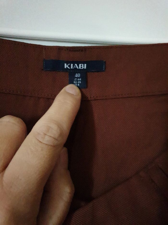 Pantalon lin marron - photo numéro 3