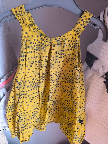Robe IKKS jaune moutarde à pois - 6 mois