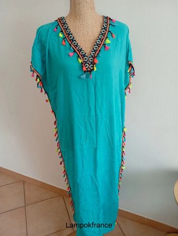 Tunique décontractée bleu ciel oriental style maghrébin caftan événement mariage