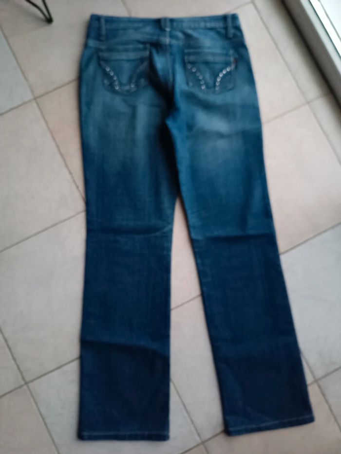 Jeans imprimé fleur taille L - très bon état - Onado jeans - photo numéro 3