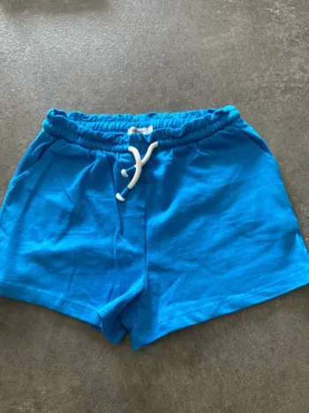 short bleu coton fille 8 ans