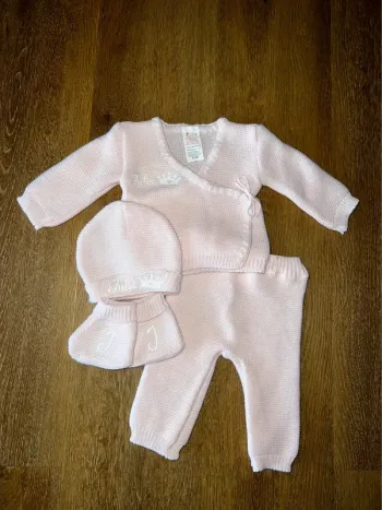 ensemble maille rose clair Lilia