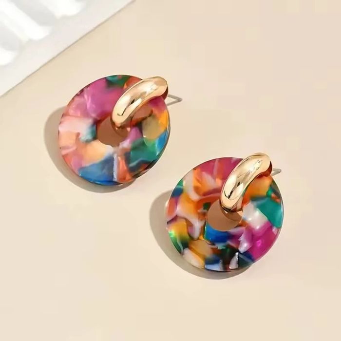 🌈 Boucles d’oreilles multicolores rondes – Neuf - photo numéro 3