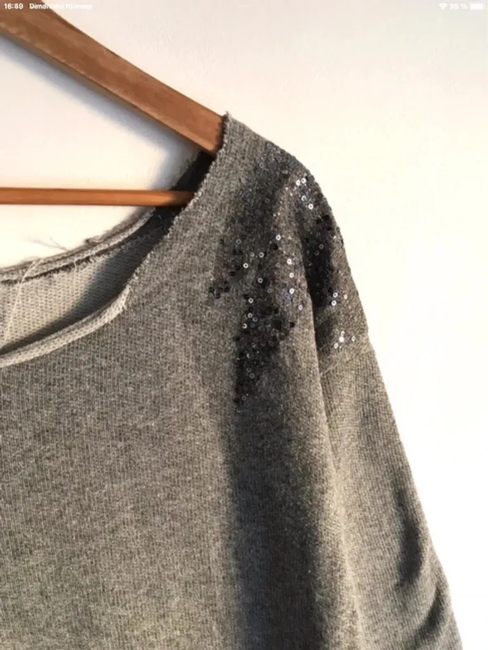 Pull manches 3/4 et à strass Zara taille M - photo numéro 5