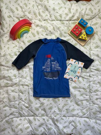 teeshirt anti uv kiabi 3 ans bleu et marine