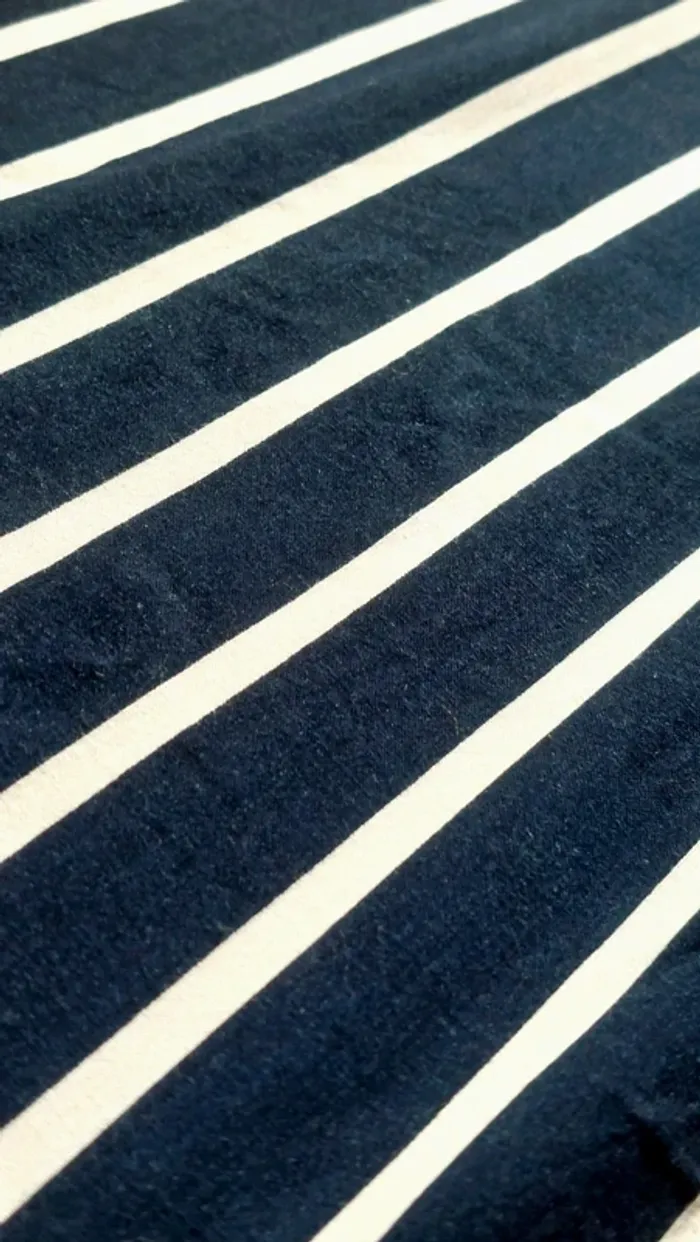 Pantalon H&M rayures bleu marine et blanc - Taille 38: - photo numéro 5