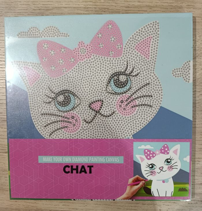 Diamond painting sur toile - Chat
