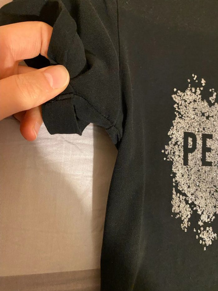 Superbe beau t-shirt Pepe Jeans noir / argenté taille XS - photo numéro 7