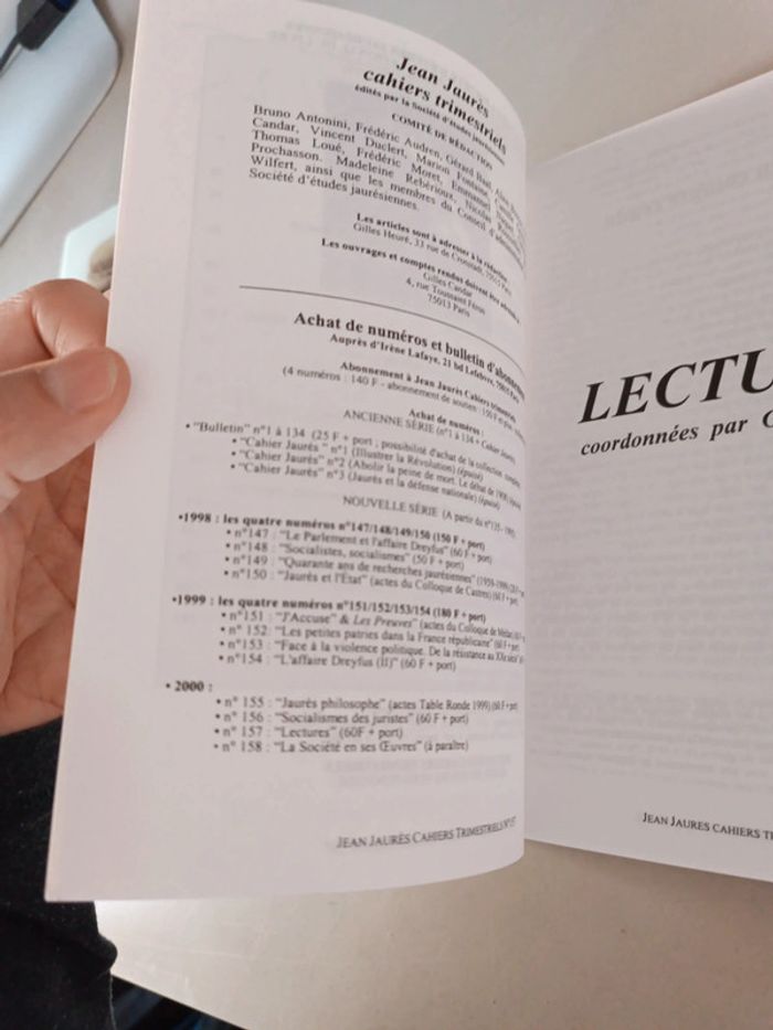 Jean Jaurès lectures cahiers trimestriels numéro 157 - photo numéro 6