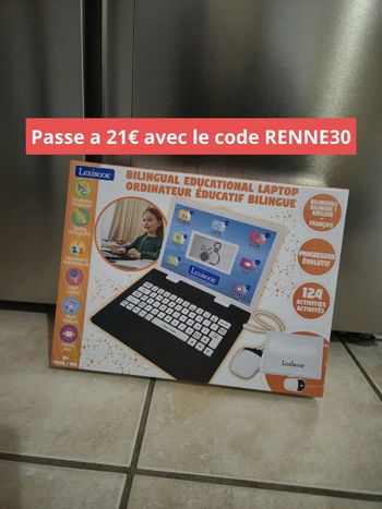 Ordinateur Lexibook bilingue éducatif avec souris 4 ans et + 124 activités