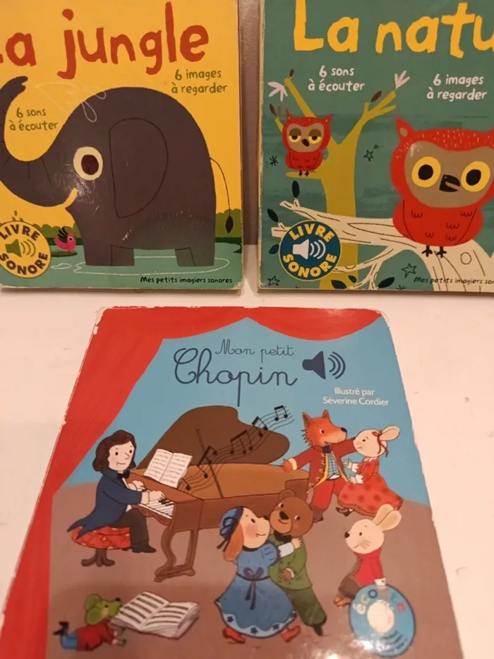Lot de 3 livres sonores 4/5 pastilles fonctionnent