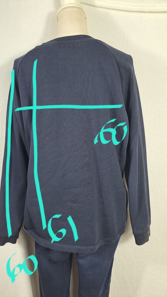 Sweat bleu marine madame susceptible kiabi taille 46 48 - photo numéro 5