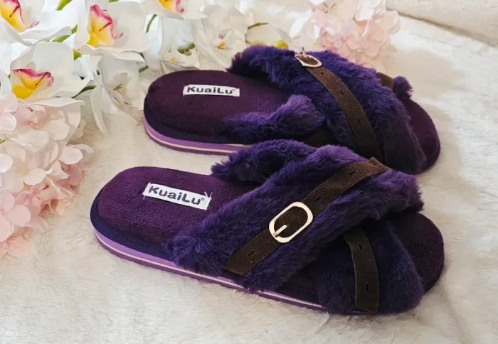Pantoufles Chaussons Claquettes Fourrure Kuailu T41
