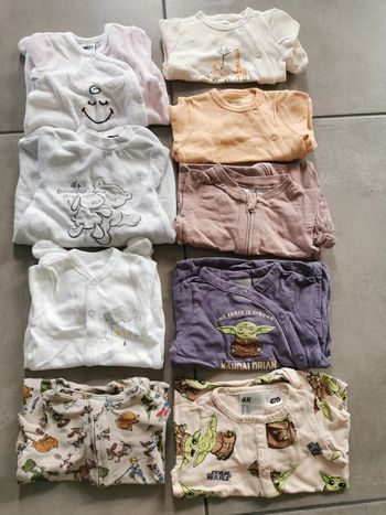 Lot de 8 pyjamas naissance 1 mois