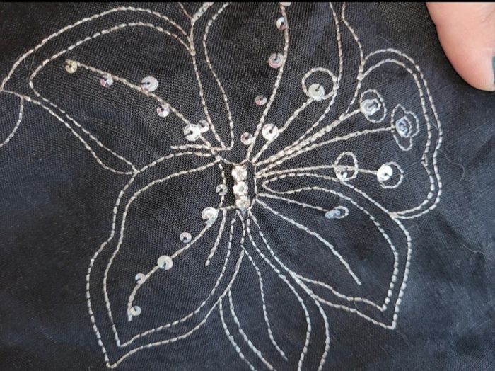 Robe longue noire deco fleur - photo numéro 8