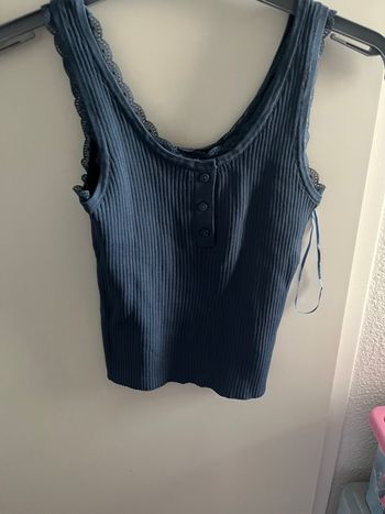 Débardeur côtelé court noir femme primark taille S