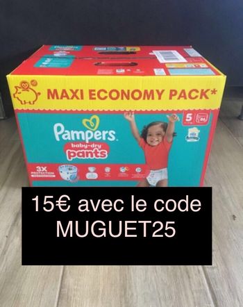 86 couches Pampers baby dry pants taille 5