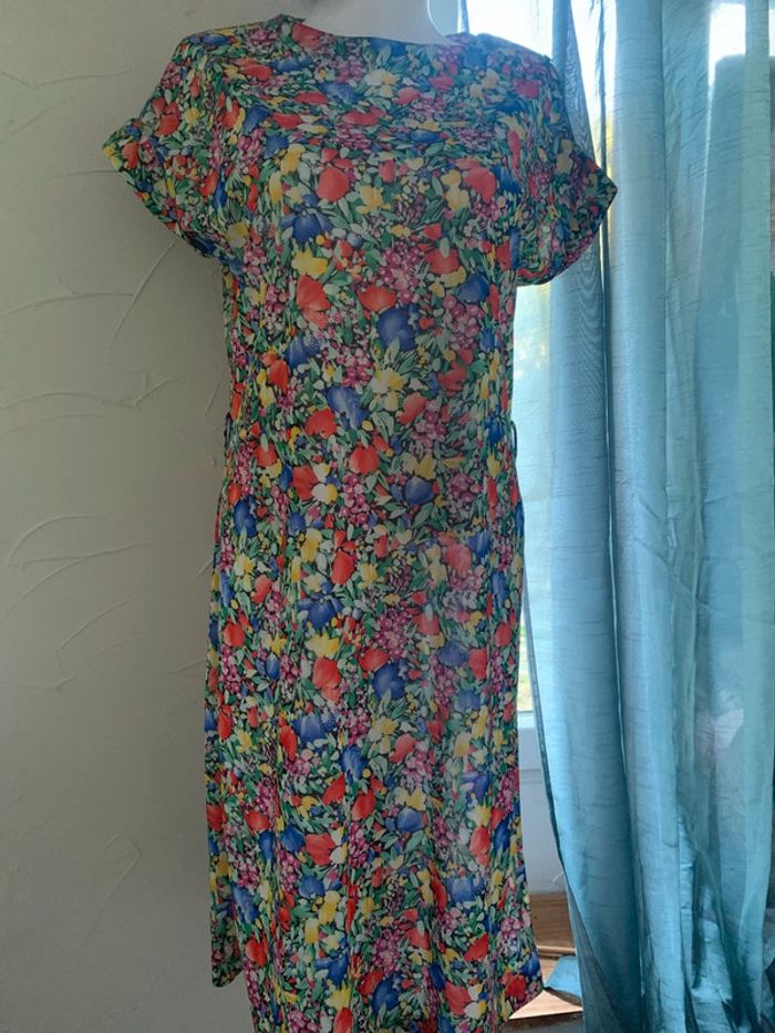 Robe vintage longue manches courtes taille44