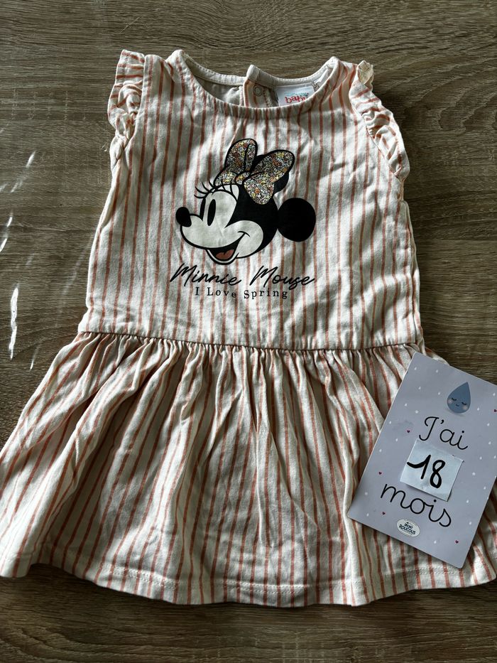 Robe à rayures Minnie DISNEY t.18m