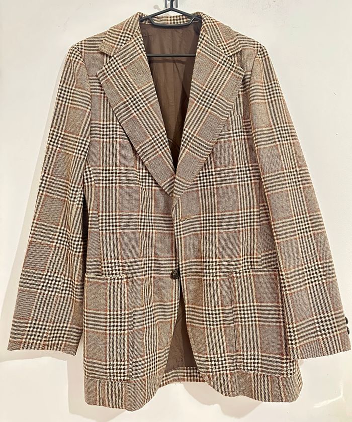 Blazer marron à carreaux – Taille M