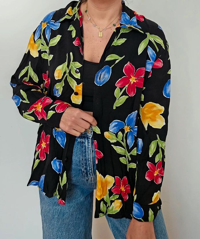 Chemisier fleuri vintage 90s - photo numéro 3