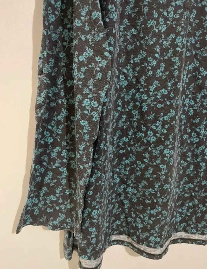 Tunique fleurie bleu/vert KIABI – Taille 46/48 - photo numéro 4