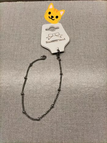 1 Bracelet 20,5 cm avec bille 3mm en Acier Inoxydable 304 coloris Argent Platine