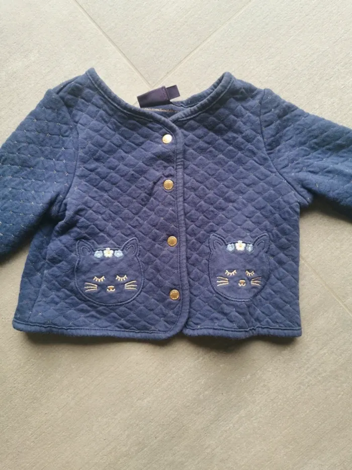 Gilet bleu marine 6 mois - photo numéro 3