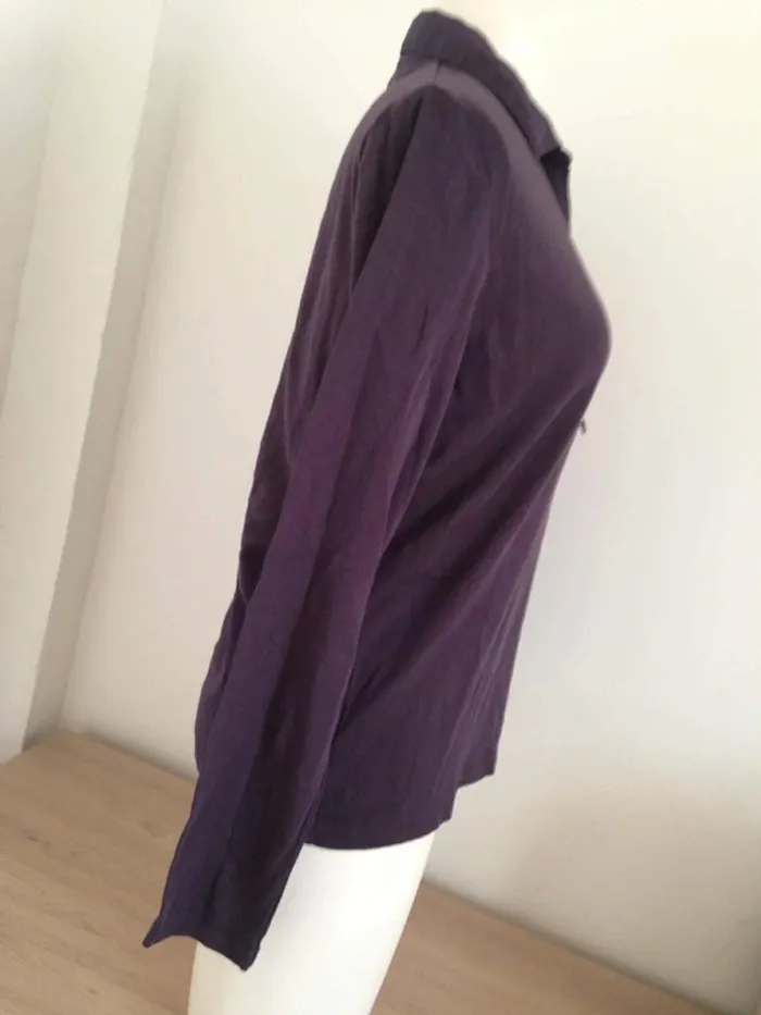 T-shirt col V chemise manches longues basic 40 Autre ton - photo numéro 5