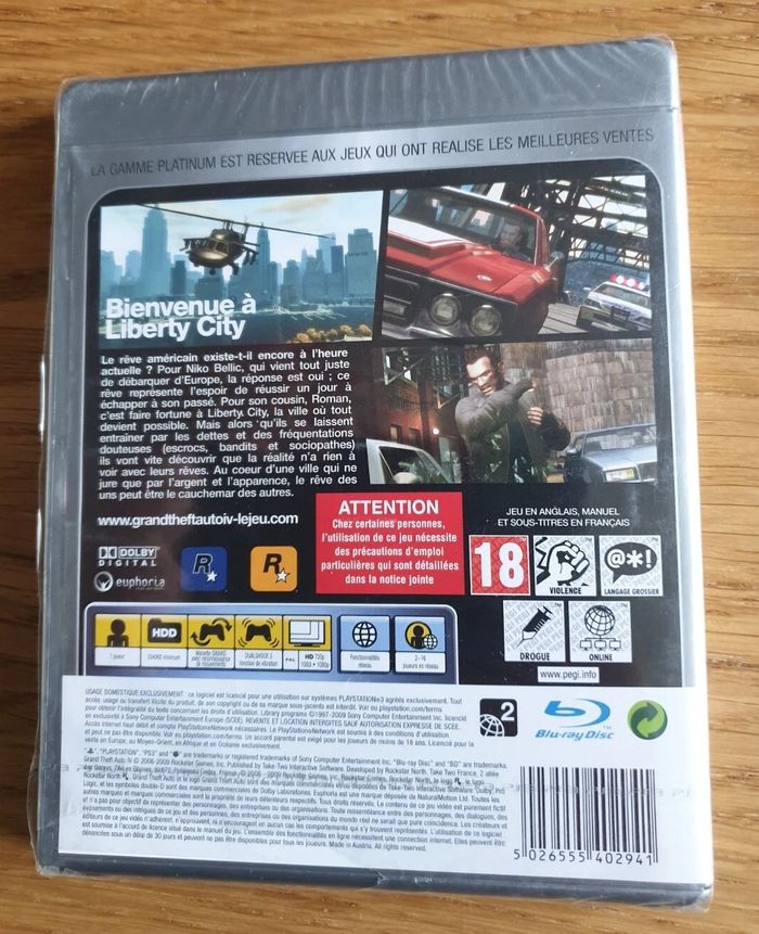 Grand Theft Auto 4 Gta IV - Fr - Neuf Sous Blister (Sony Playstation 3 / PS3) - photo numéro 3