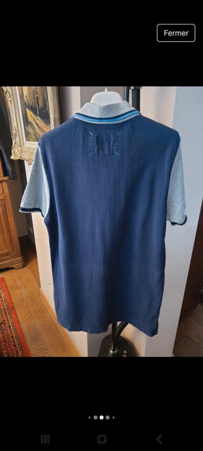 Polo River Woods Grise et bleu slim fit taille M - photo numéro 6