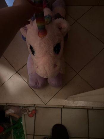 Grosse peluche, licorne