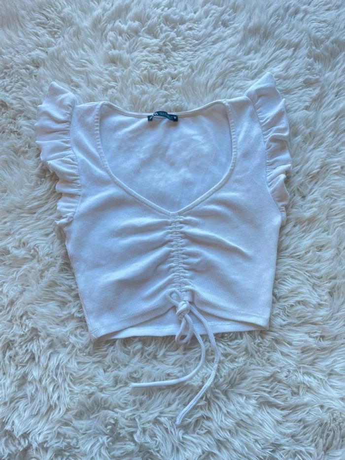 Crop top à volant Zara
