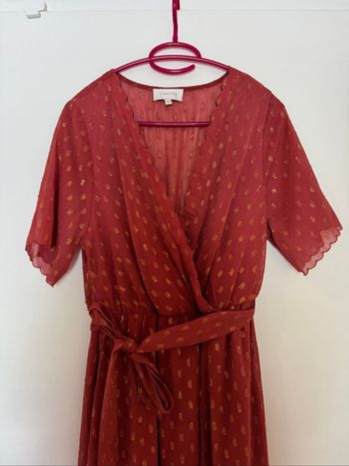 Robe Albertine Grace & Mila couleur vieux rose et doré - photo numéro 2