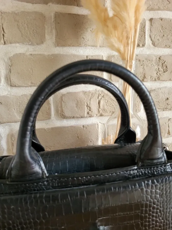 Sac à main Anouck Claudie Pierlot - cuir texturé noir - photo numéro 3