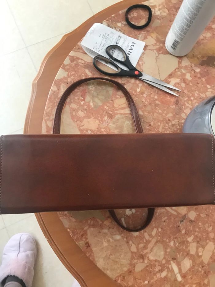 Sac bandoulière en cuir marron - photo numéro 4