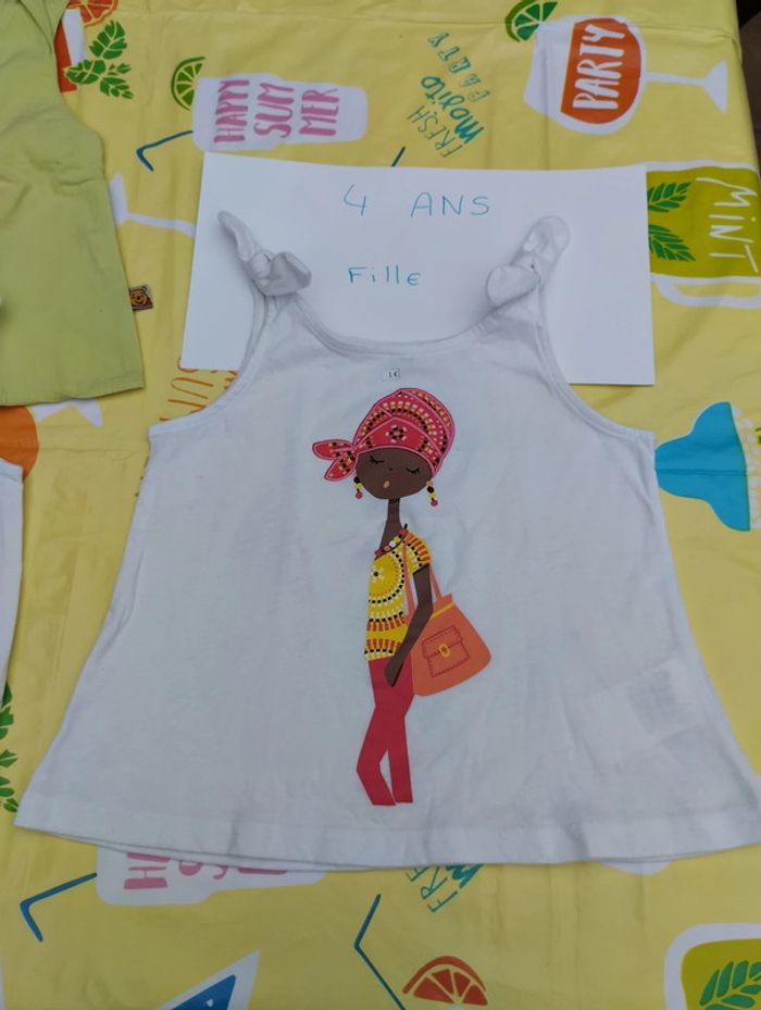 Débardeur blanc 4 ans fille - photo numéro 4