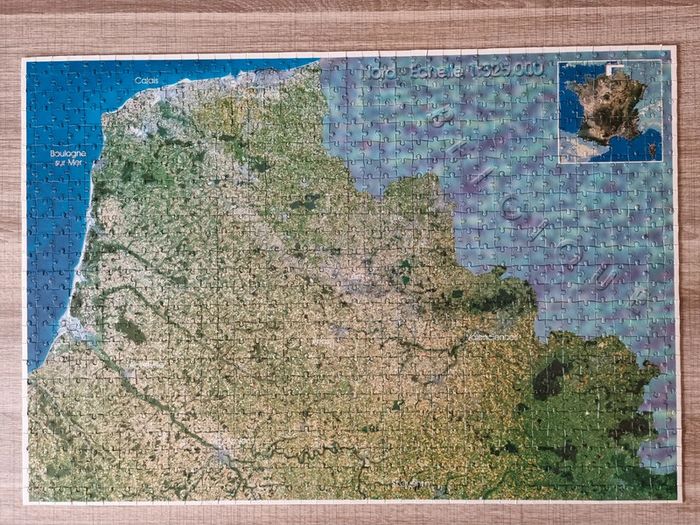 Puzzle 1000 pièces Vue Satellite du Nord de la France