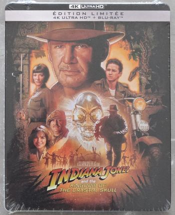 Indiana jones et le Royaume du Crâne de Cristal Steelbook Blu-Ray 4k Ultra HD neuf sous Blister
