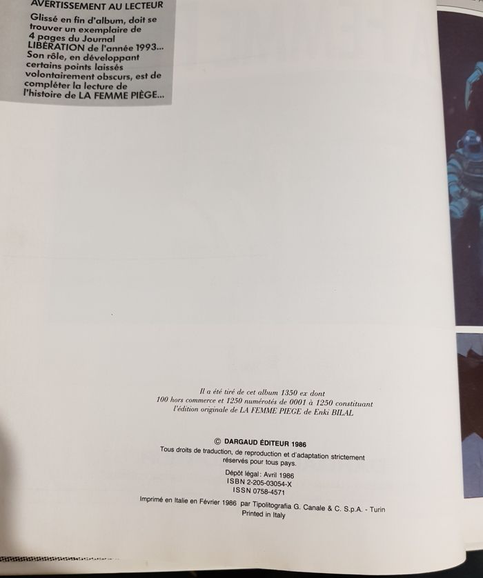 BD Nilopol Tome 2 La Femme Piège - Enki Bilal - Dargaud - photo numéro 4