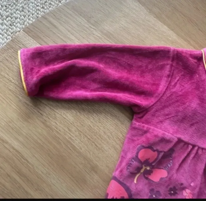 Pyjama en velours rose bébé fille 3 mois Gemo - photo numéro 5