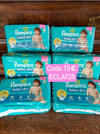 Couche taille 4 Pampers Baby Dey : 270 Couches (6*45)