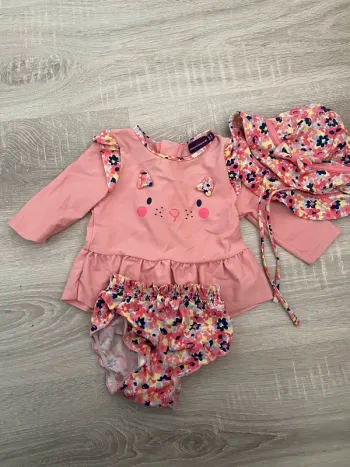 Maillot bain 2 pièce bébé uv et chapeau assorti 12 mois sergent major