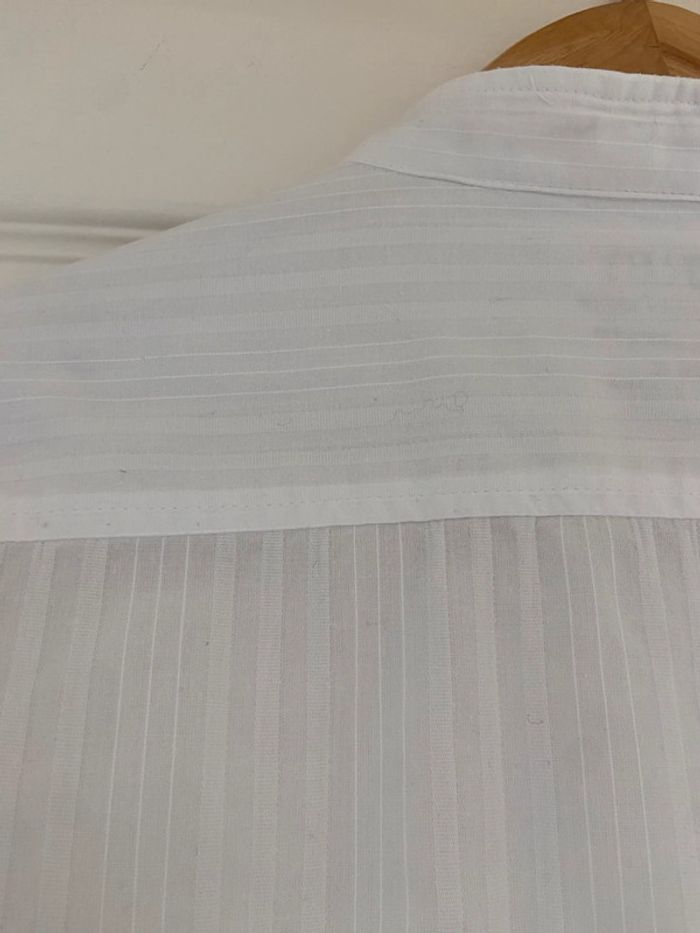 Chemise blanche col Mao coton Derby taille L - photo numéro 8